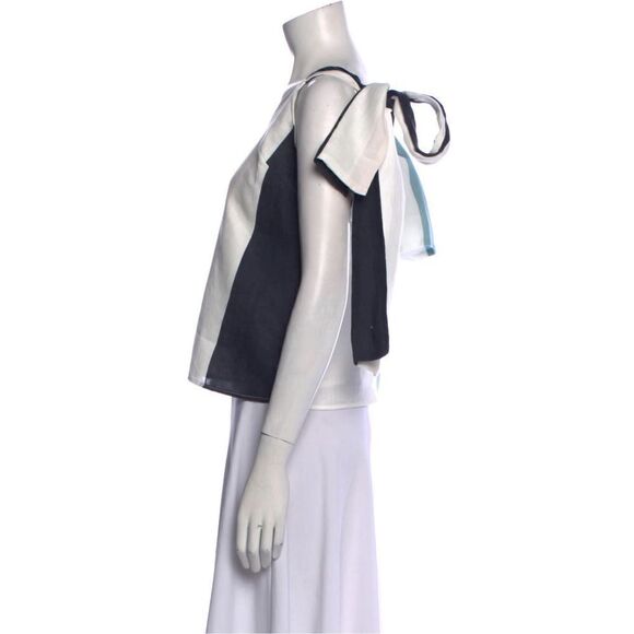 Katharine Kidd Women's Sky‎ Striped Linen Tie Top Tank Size S - Picture 2 of 11